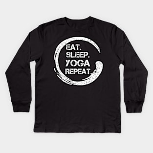 Eat Sleep Yoga Repeat Zen Kids Long Sleeve T-Shirt